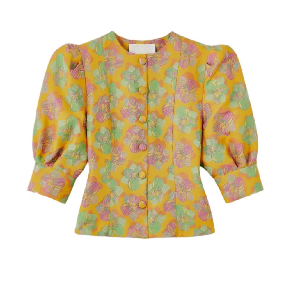 Jasper floral-jacquard blouse